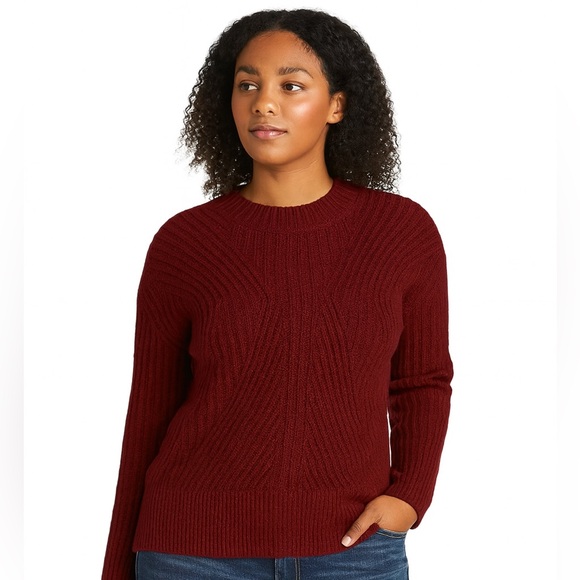 Small Dark Red Women’s Simply Vera Vera Wang Soft Sweater - Picture 4 of 4
